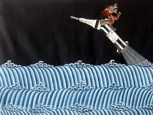 When rockets are painted on thangka—contemporary Bhutanese art.