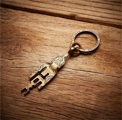 Unlocking the Heart | Tibetan Himalayan-style Pure Copper Keychain - Gandhanra-ART
