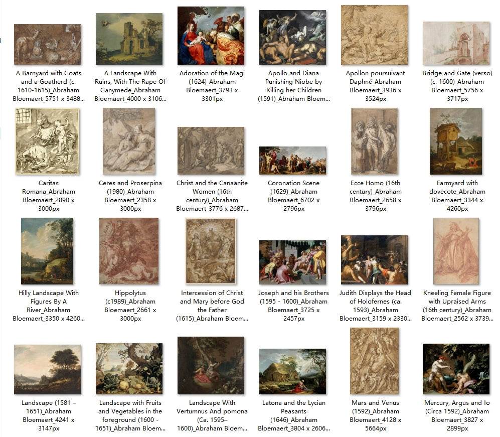72 Painting Images by Abraham Bloemaert (Dutch, 1564-1651) - Gandhanra-ART