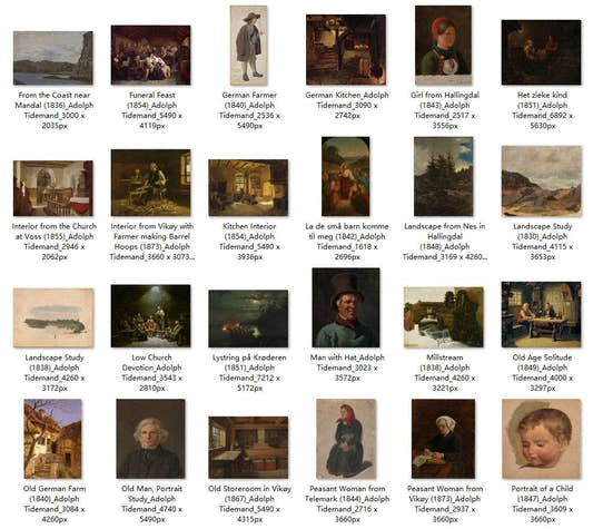 95 Painting Images by Adolph Tidemand Norwegian, 1814-1876 - Tibetan Buddhist thangka, detailed view