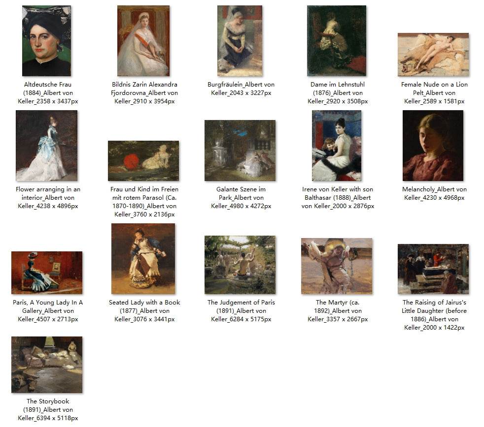 16 Painting Images by Albert von Keller (German, 1844 – 1920) - Gandhanra-ART