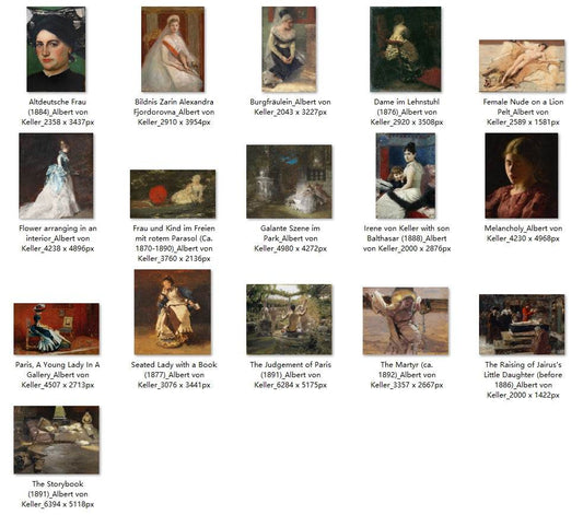 16 Painting Images by Albert von Keller (German, 1844 – 1920) - Gandhanra-ART