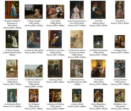 82 Painting Images by Alfred Stevens Belgian, 1817 - 1875 - Tibetan Buddhist thangka, detailed view