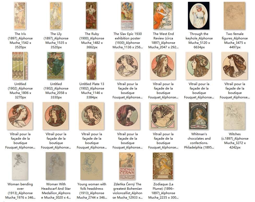 166 Painting Images by Alphonse Mucha (Czech, 1860-1939) - Gandhanra-ART
