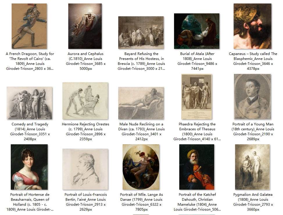 26 Painting Images by Anne Louis Girodet-Trioson (French, 1767 - 1824) - Gandhanra-ART