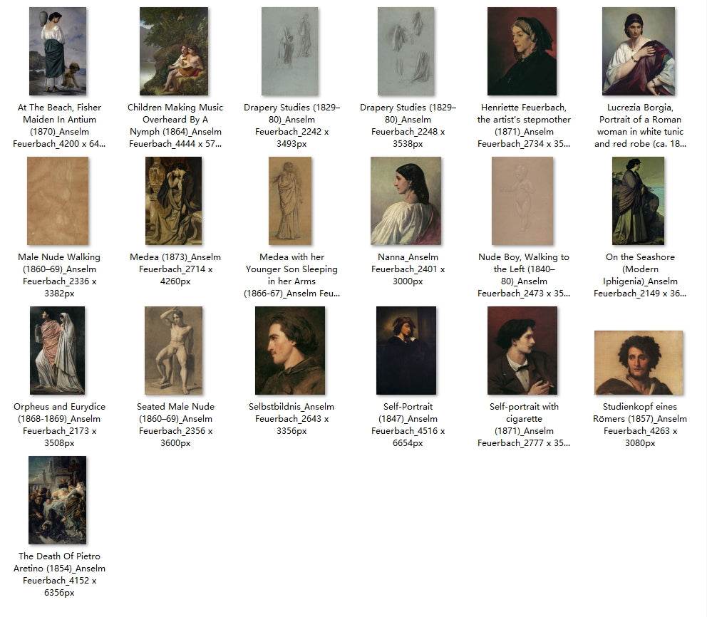 19 Painting Images by Anselm Feuerbach (German, 1829-1880) - Gandhanra-ART