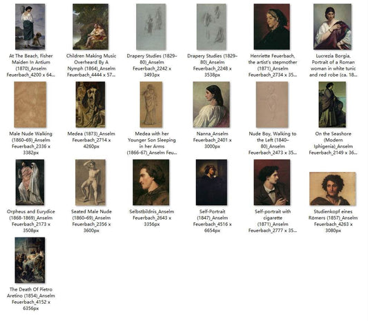 19 Painting Images by Anselm Feuerbach (German, 1829-1880) - Gandhanra-ART