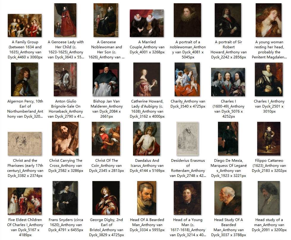 132 Painting Images by Anthony van Dyck (Flemish, 1599-1641) - Gandhanra-ART