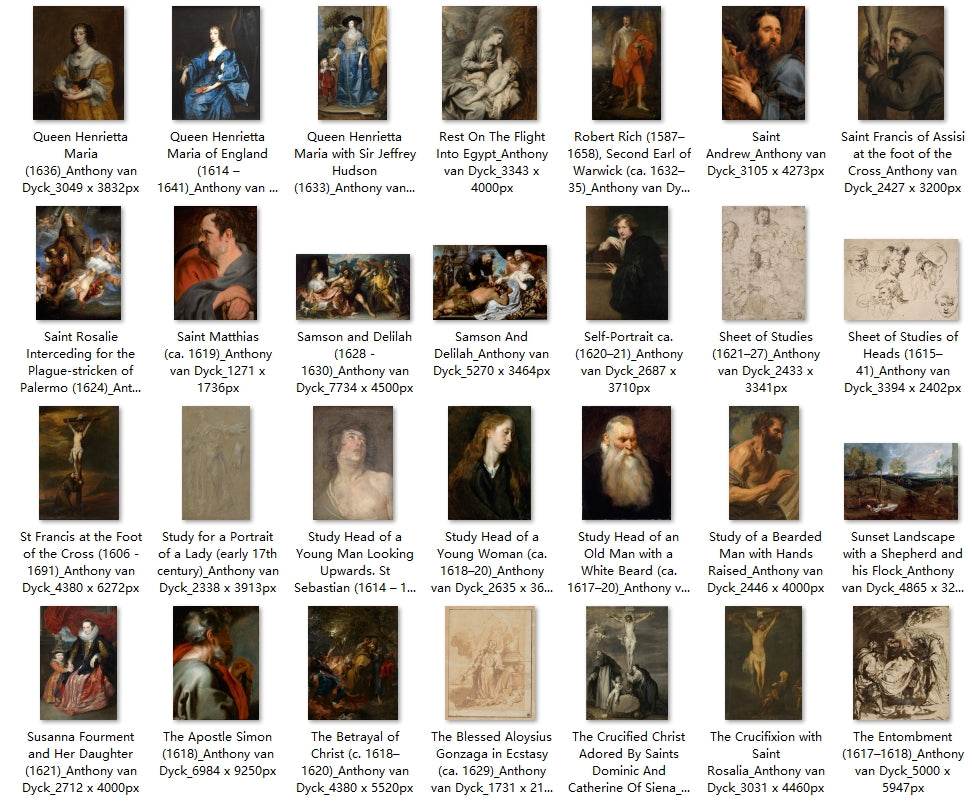 132 Painting Images by Anthony van Dyck (Flemish, 1599-1641) - Gandhanra-ART