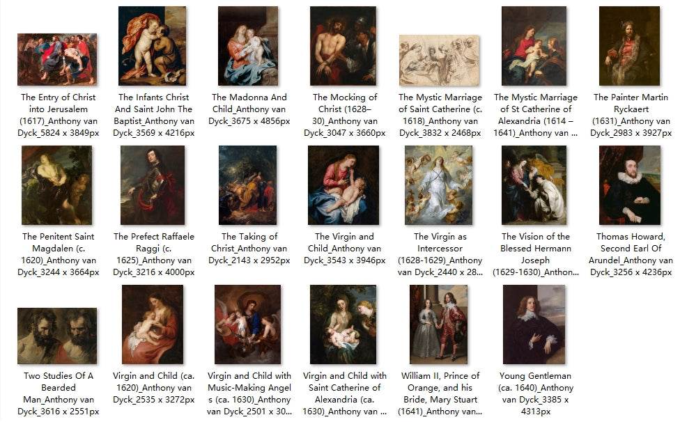 132 Painting Images by Anthony van Dyck (Flemish, 1599-1641) - Gandhanra-ART