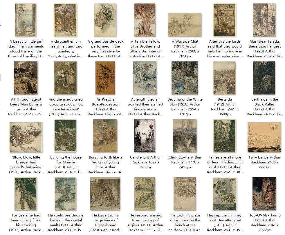 98 Painting Images by Arthur Rackham (English, 1867-1939) - Gandhanra-ART