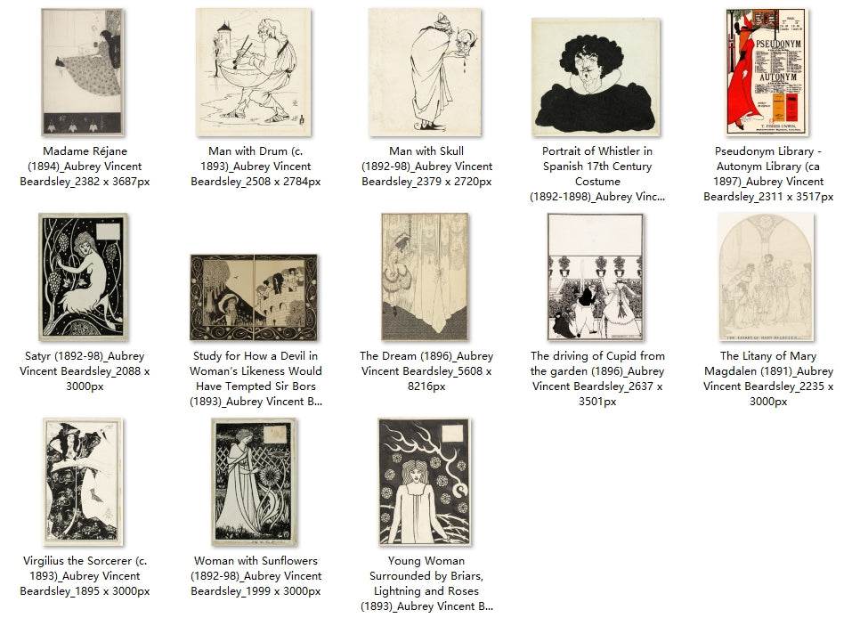 33 Painting Images by Aubrey Vincent Beardsley (English, 1872-1898) - Gandhanra-ART