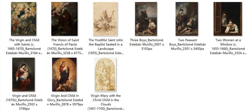 57 Painting Images by Bartolomé Estebán Murillo (Spanish, 1617-1682) - Gandhanra-ART
