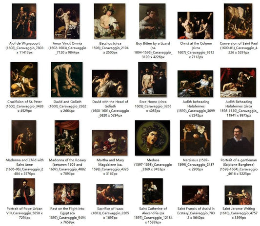45 Painting Images by Caravaggio (Italian, 1571-1610) - Gandhanra-ART