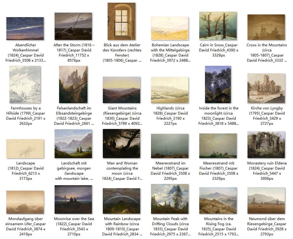 45 Painting Images by Caspar David Friedrich (German, 1774-1840) - Gandhanra-ART