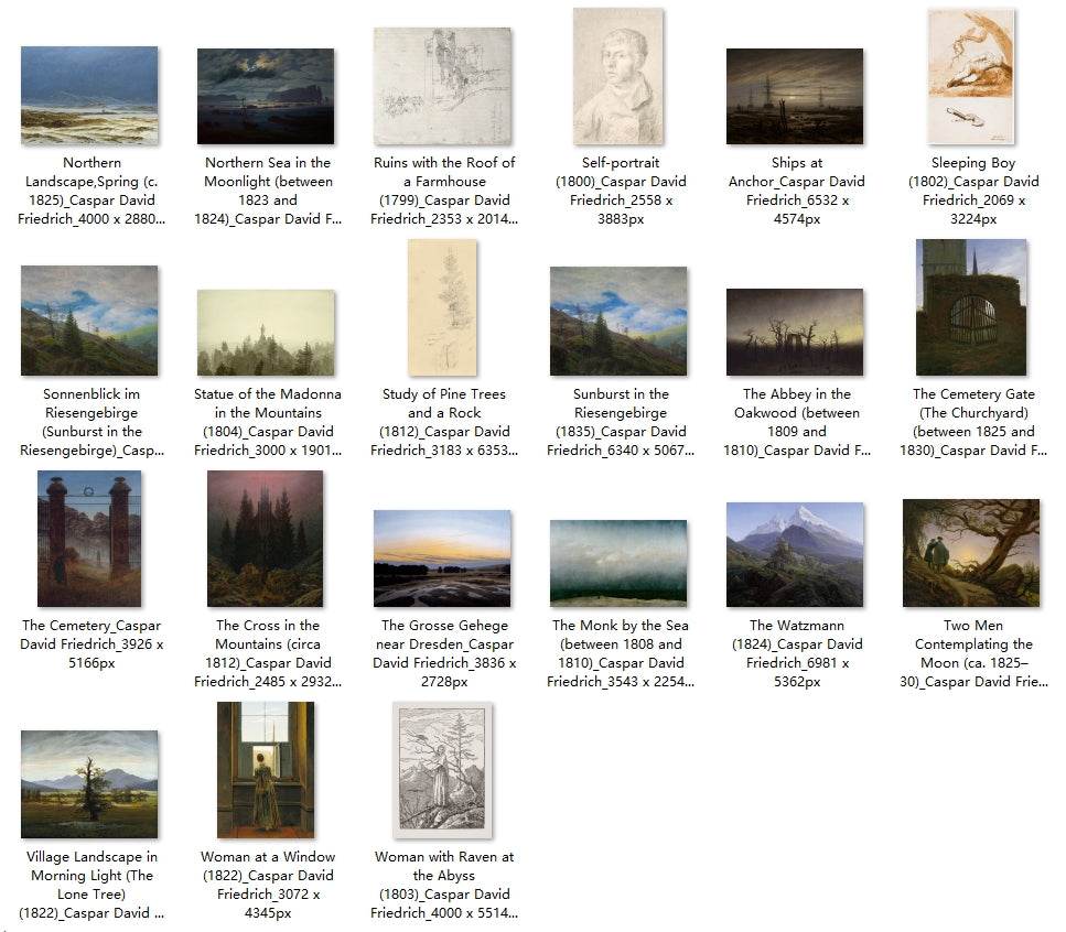 45 Painting Images by Caspar David Friedrich (German, 1774-1840) - Gandhanra-ART