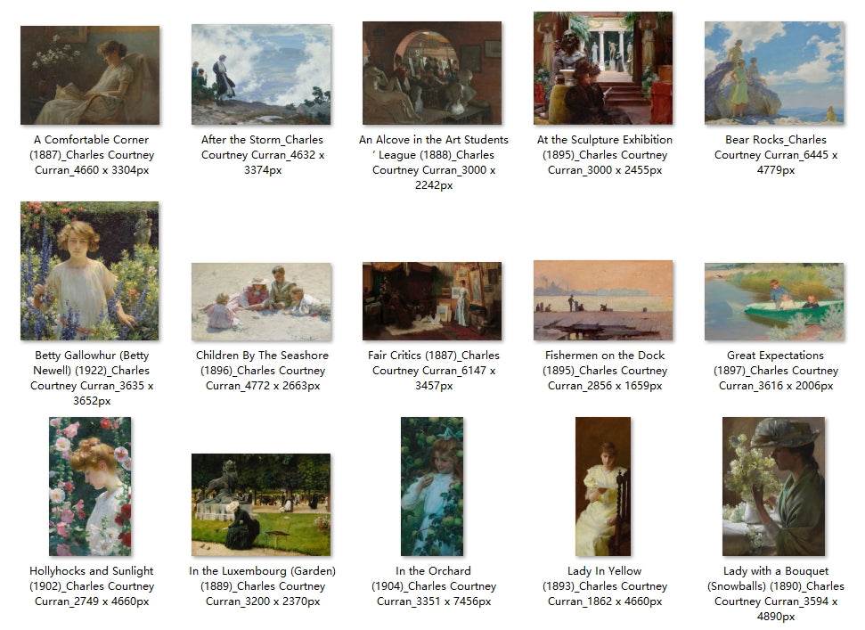 30 Painting Images by Charles Courtney Curran (American, 1861-1942) - Gandhanra-ART