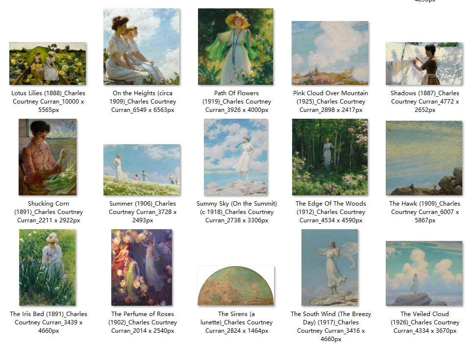 30 Painting Images by Charles Courtney Curran (American, 1861-1942) - Gandhanra-ART