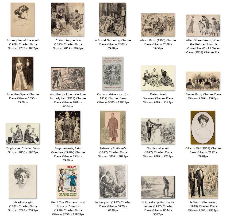 50 Painting Images by Charles Dana Gibson (American, 1867 - 1944) - Gandhanra-ART