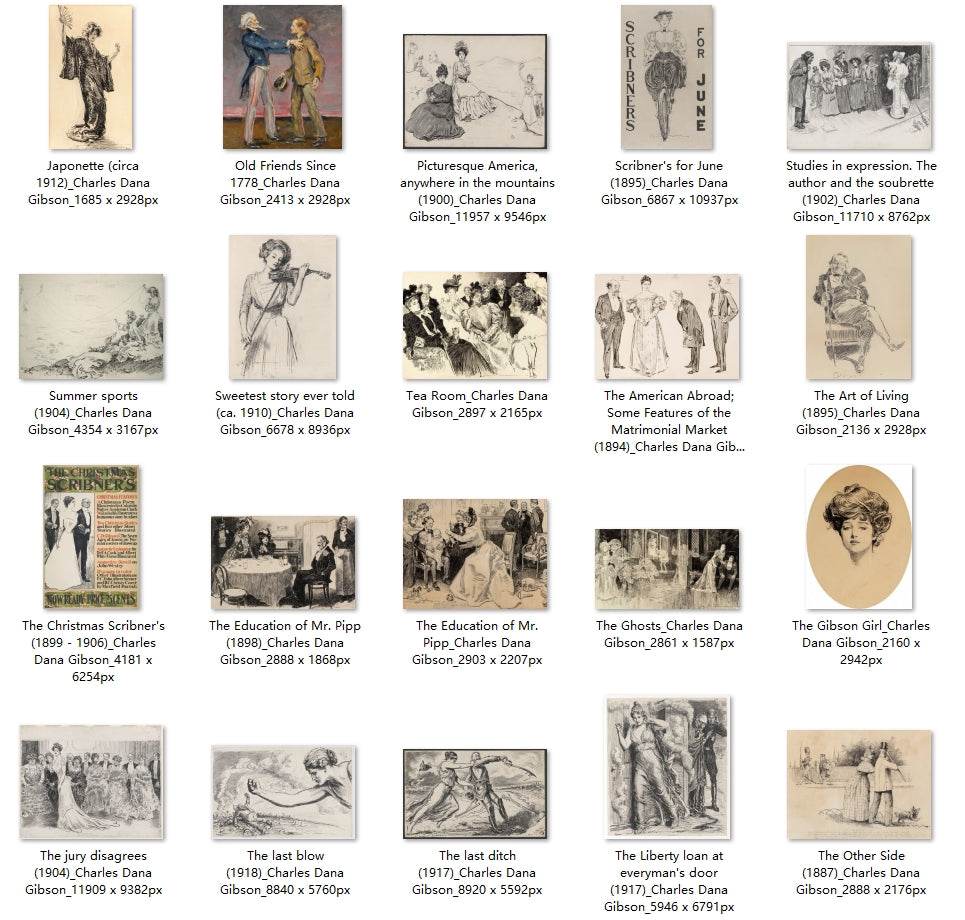 50 Painting Images by Charles Dana Gibson (American, 1867 - 1944) - Gandhanra-ART