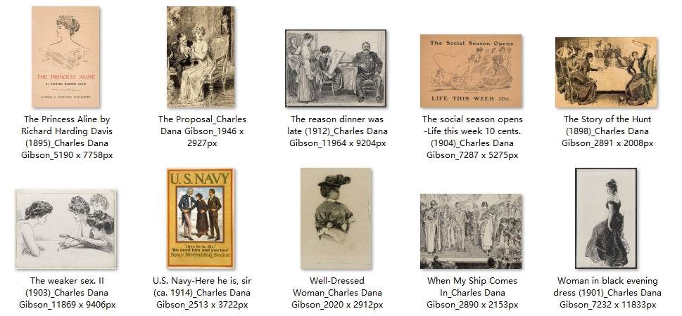 50 Painting Images by Charles Dana Gibson (American, 1867 - 1944) - Gandhanra-ART