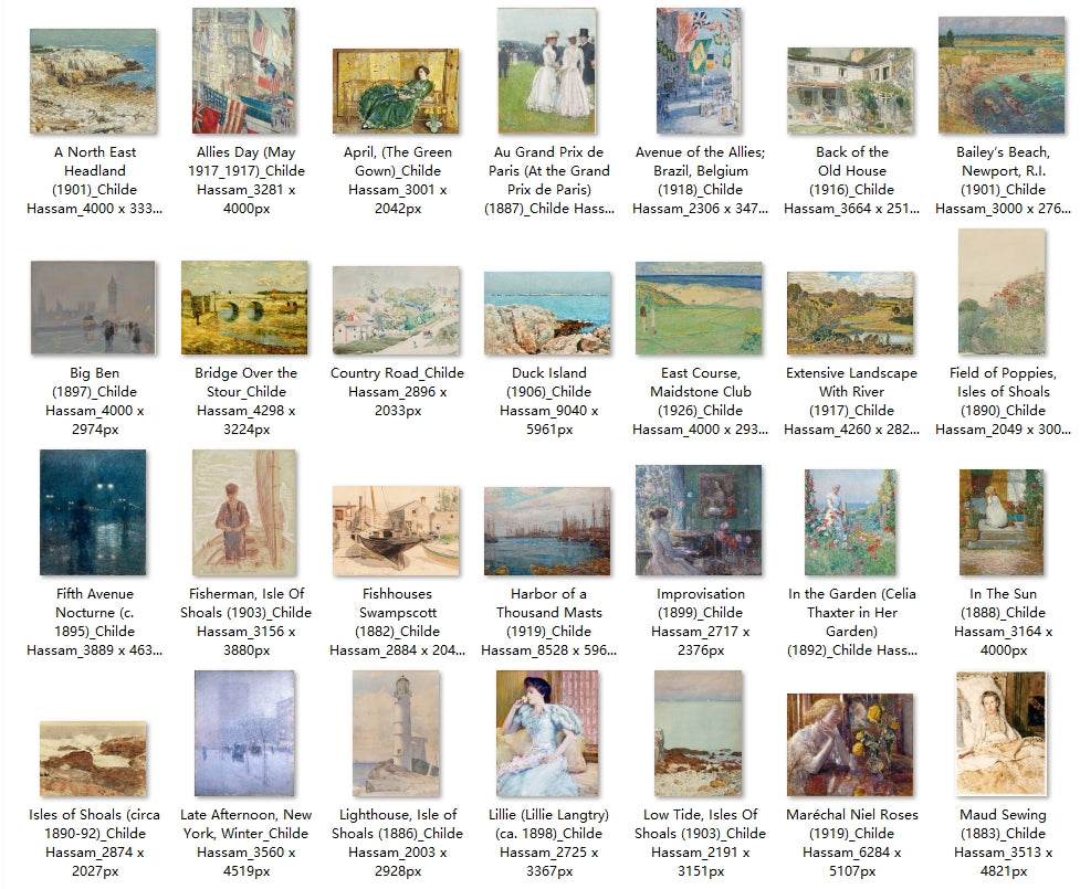 71 Painting Images by Childe Hassam (American, 1859-1935) - Gandhanra-ART