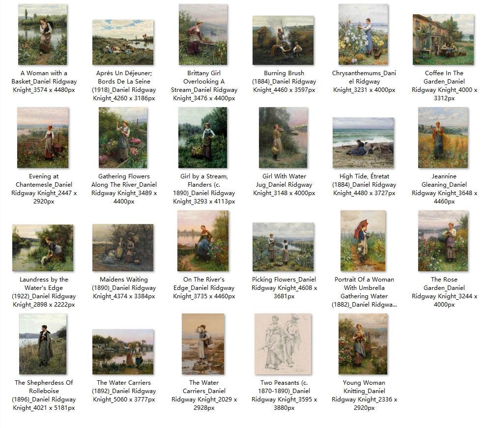 23 Painting Images by Daniel Ridgway Knight (American, 1839 - 1924) - Gandhanra-ART