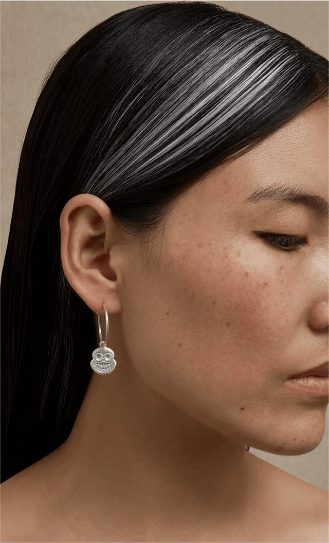 The God of Impermanence Silver Earrings - Gandhanra-ART