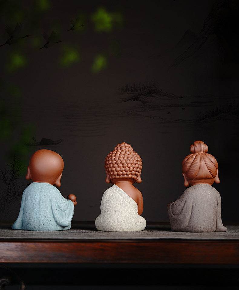 Purple Sand Shakyamuni,Avalokiteshvara,Ksitigarba Buddha Statues - Gandhanra-ART