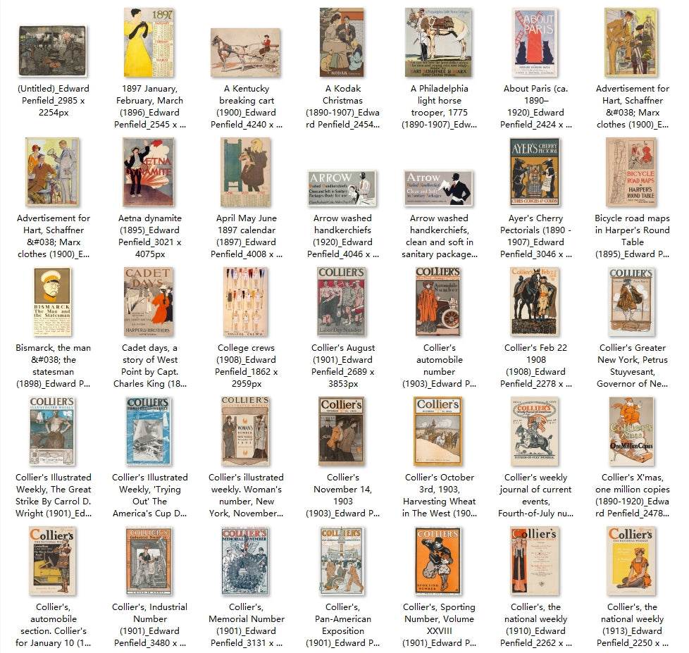 200 Painting Images by Edward Penfield (American, 1866 - 1925) - Gandhanra-ART