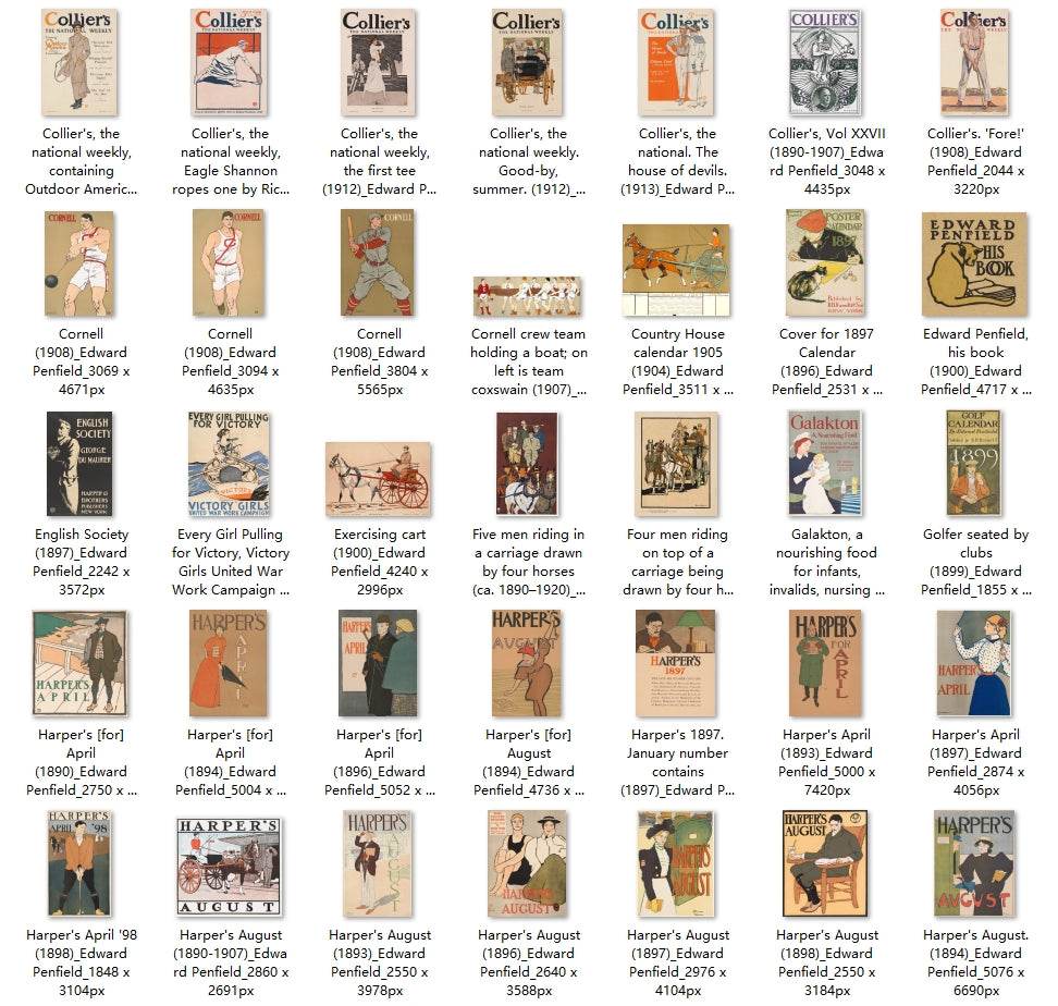 200 Painting Images by Edward Penfield (American, 1866 - 1925) - Gandhanra-ART