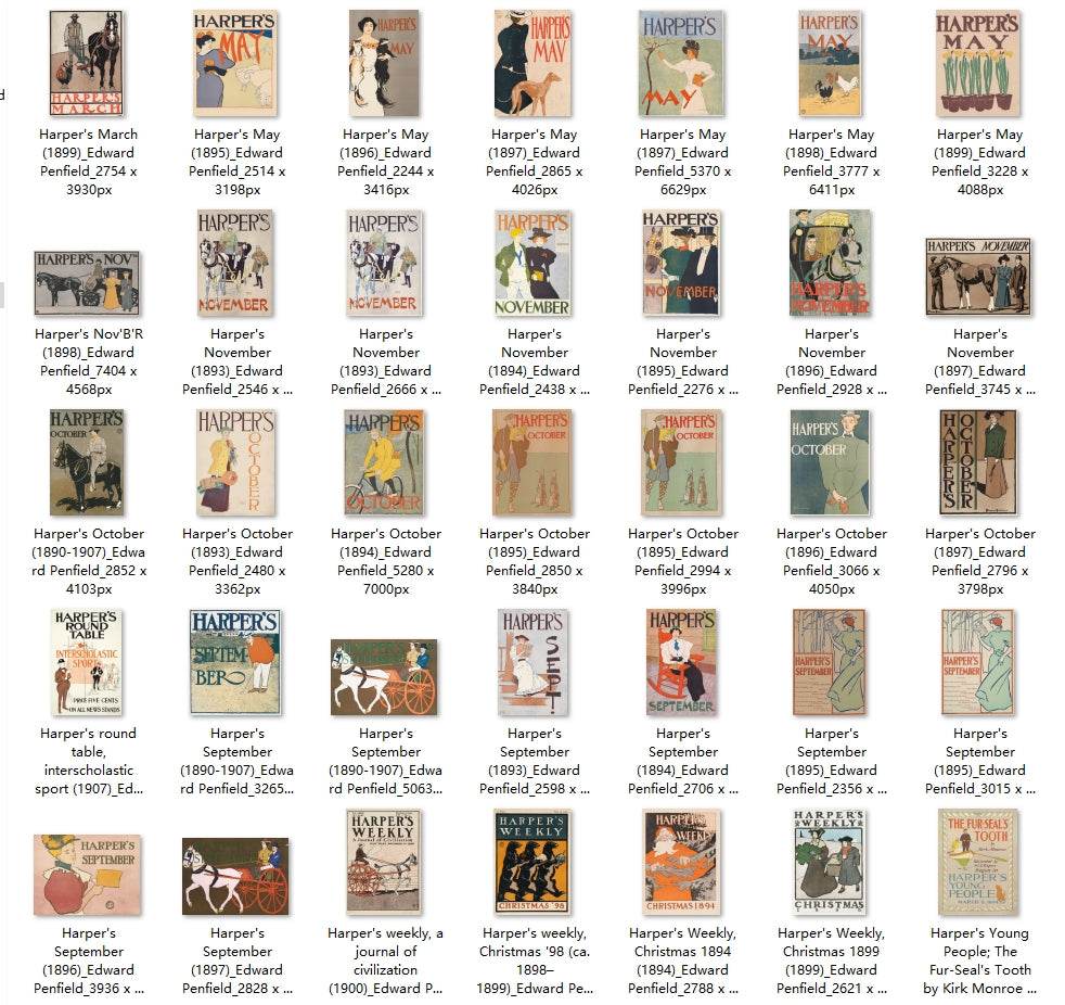 200 Painting Images by Edward Penfield (American, 1866 - 1925) - Gandhanra-ART