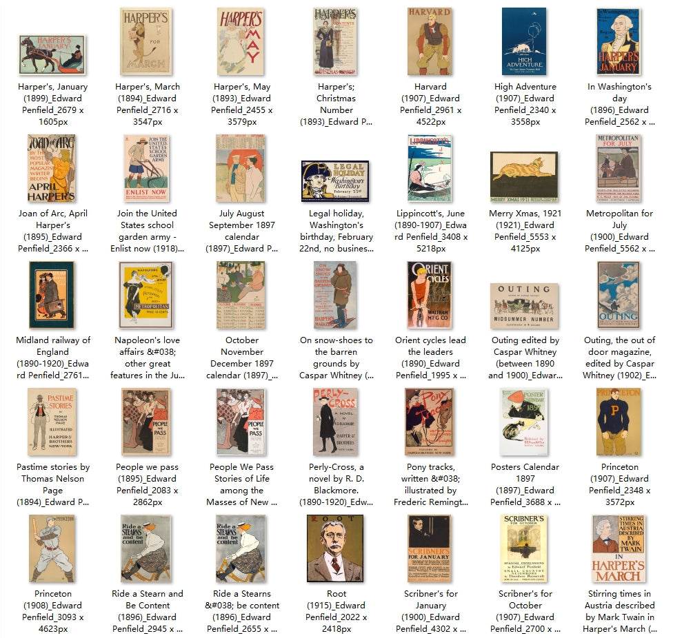 200 Painting Images by Edward Penfield (American, 1866 - 1925) - Gandhanra-ART