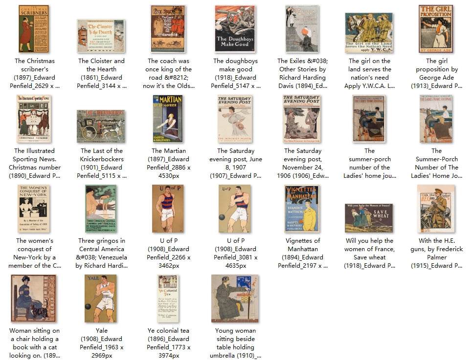 200 Painting Images by Edward Penfield (American, 1866 - 1925) - Gandhanra-ART
