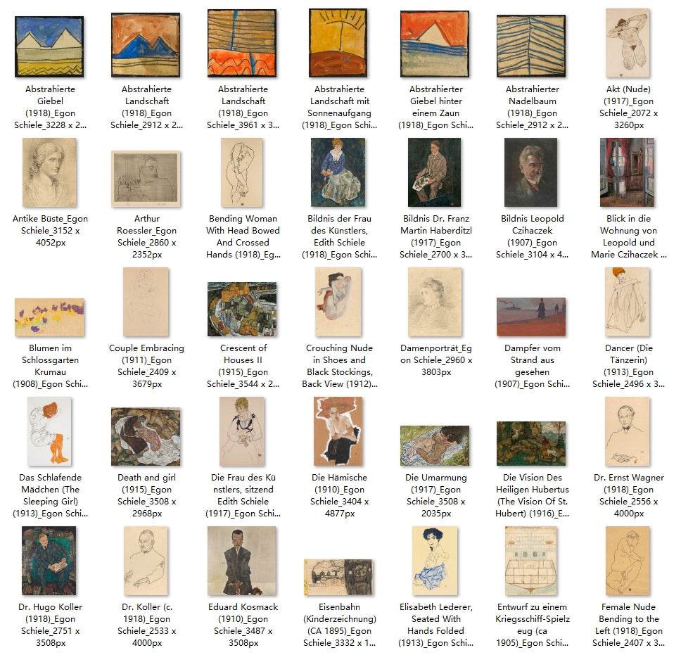 199 Painting Images by Egon Schiele (Austrian, 1890-1918) - Gandhanra-ART