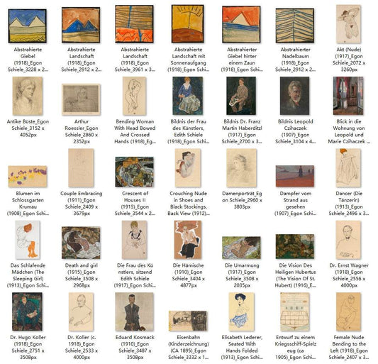 199 Painting Images by Egon Schiele (Austrian, 1890-1918) - Gandhanra-ART