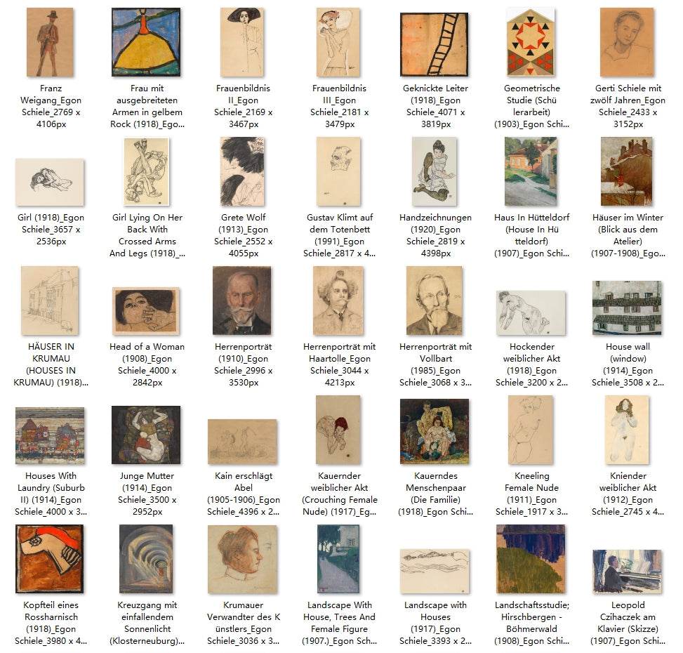 199 Painting Images by Egon Schiele (Austrian, 1890-1918) - Gandhanra-ART