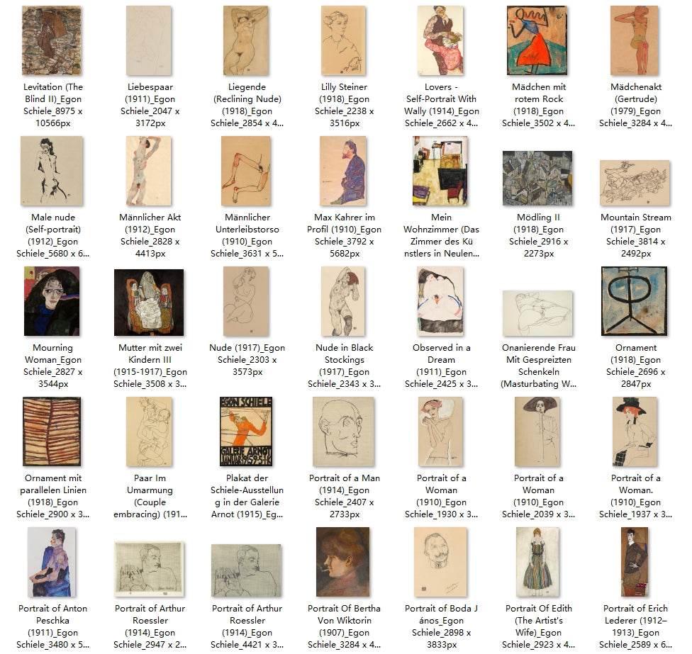 199 Painting Images by Egon Schiele (Austrian, 1890-1918) - Gandhanra-ART