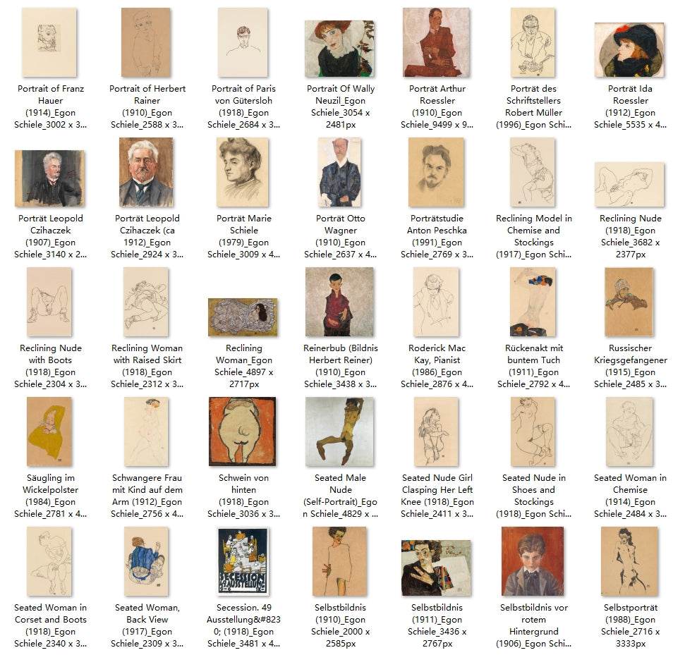 199 Painting Images by Egon Schiele (Austrian, 1890-1918) - Gandhanra-ART