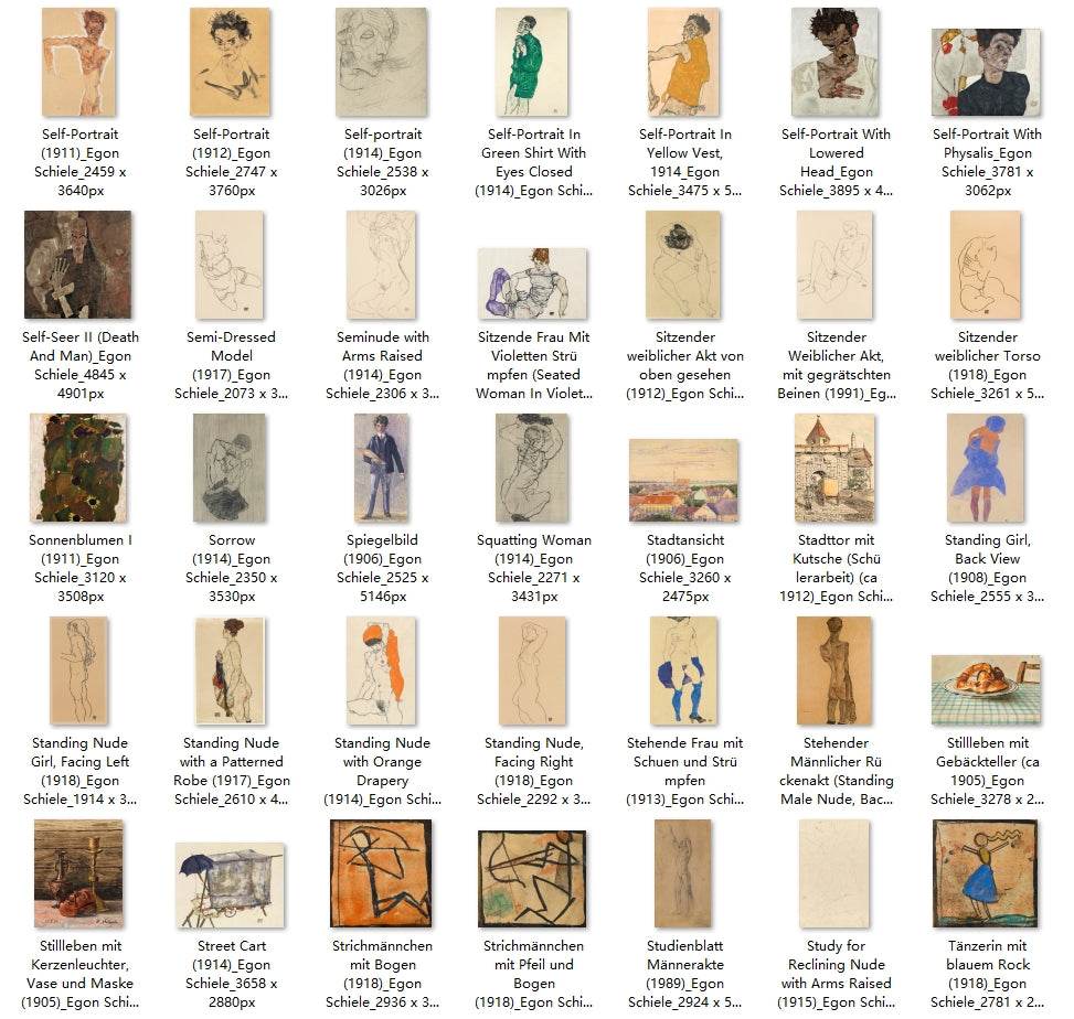 199 Painting Images by Egon Schiele (Austrian, 1890-1918) - Gandhanra-ART