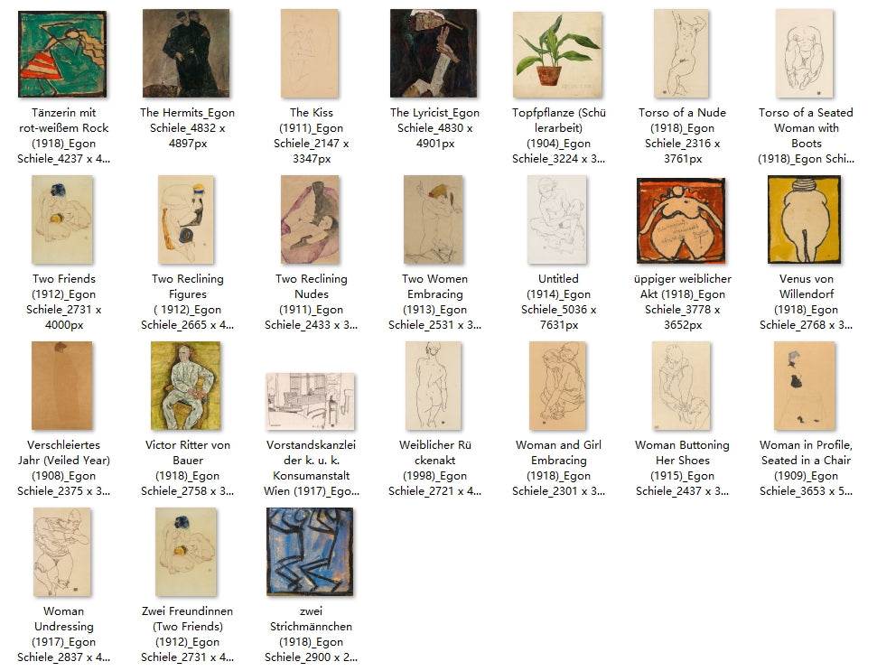 199 Painting Images by Egon Schiele (Austrian, 1890-1918) - Gandhanra-ART