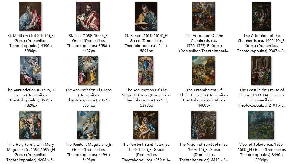 45 Painting Images by El Greco (Domenikos Theotokopoulos) (Greek, 1540-1614) - Gandhanra-ART