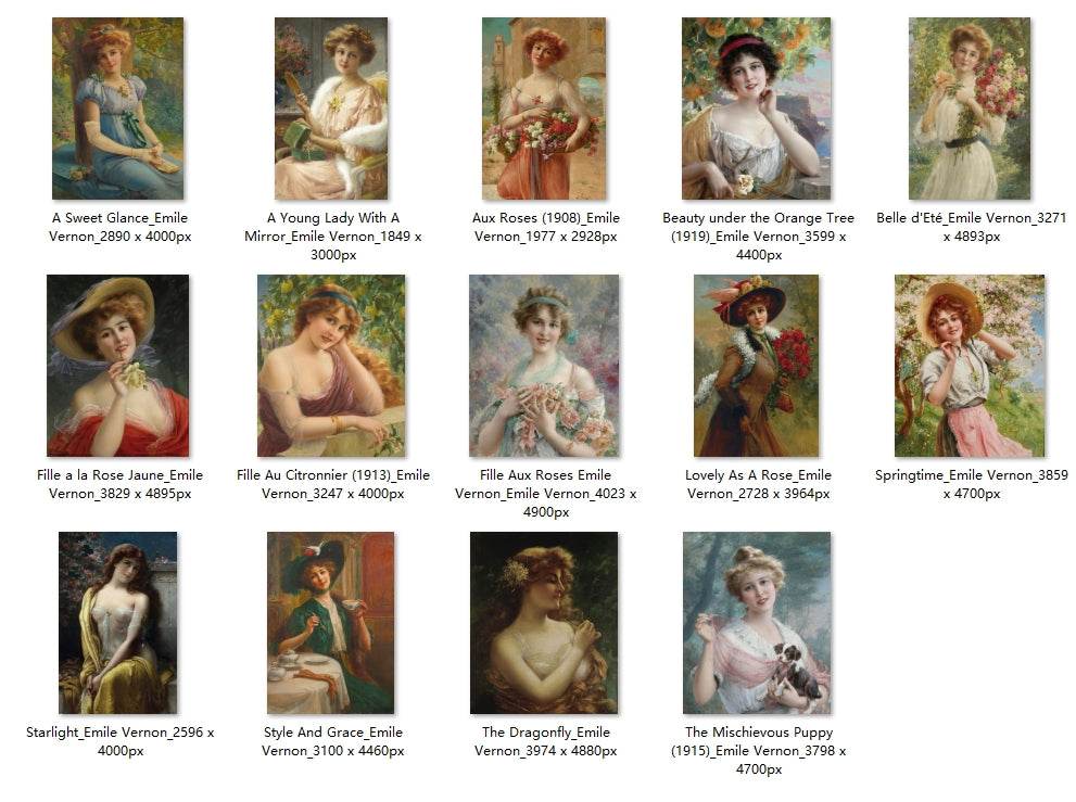14 Painting Images by Emile Vernon (French, 1872-1920) - Gandhanra-ART