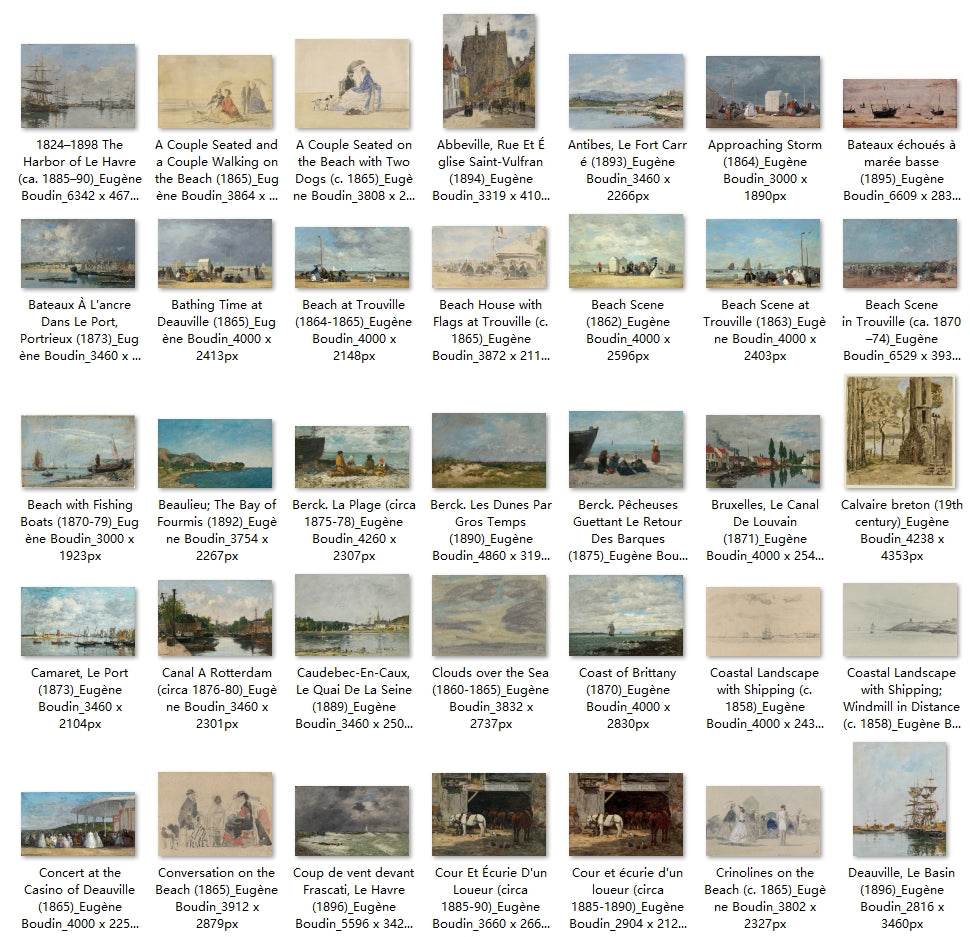 176 Painting Images by Eugène Boudin (French, 1824-1898) - Gandhanra-ART