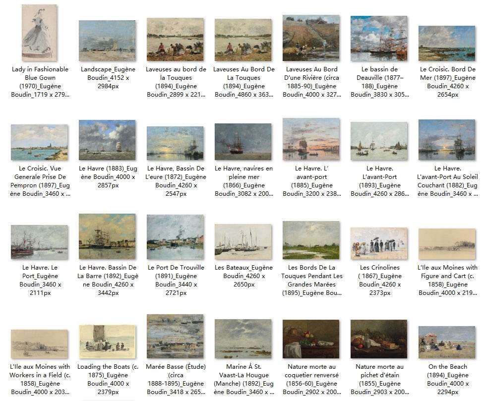 176 Painting Images by Eugène Boudin (French, 1824-1898) - Gandhanra-ART