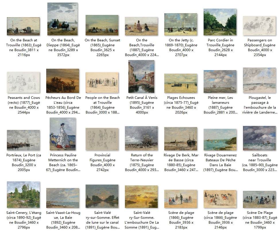 176 Painting Images by Eugène Boudin (French, 1824-1898) - Gandhanra-ART