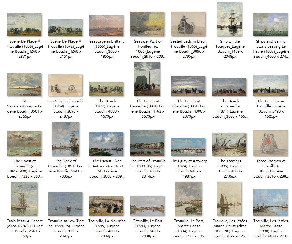 176 Painting Images by Eugène Boudin (French, 1824-1898) - Gandhanra-ART