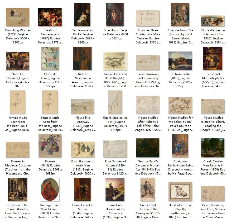 227 Painting Images by Eugène Delacroix (French, 1798-1863) - Gandhanra-ART