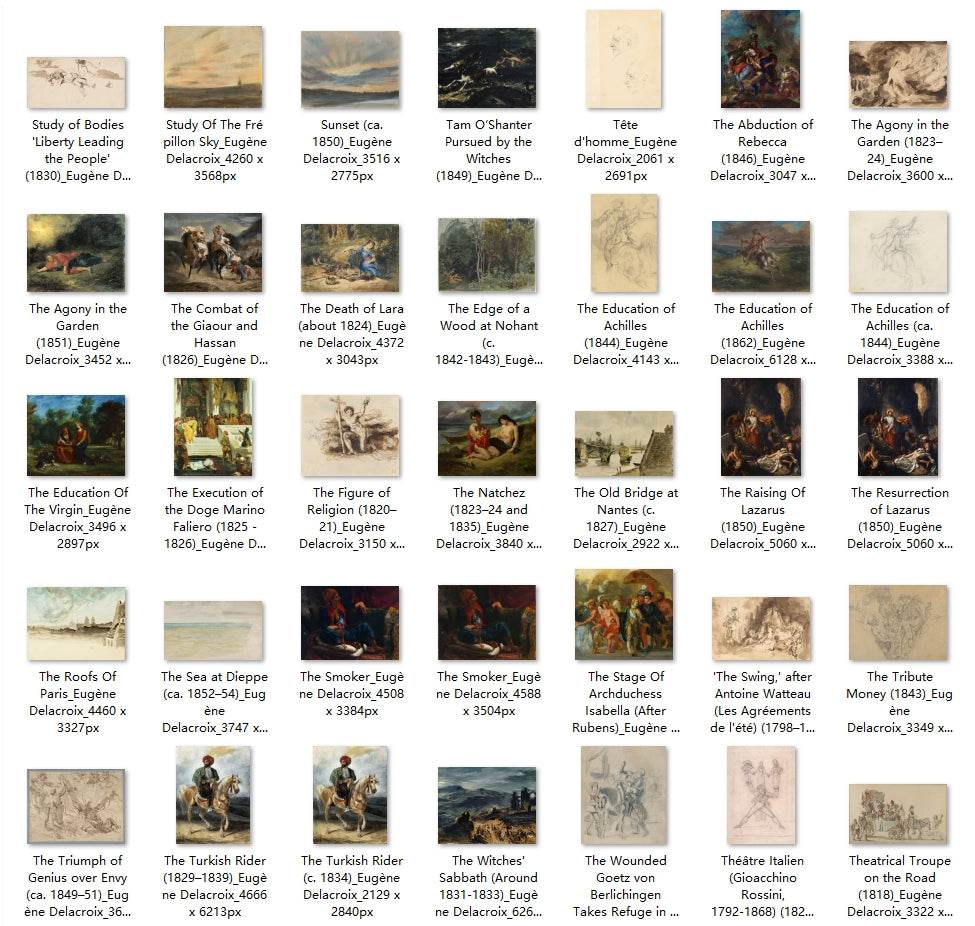 227 Painting Images by Eugène Delacroix (French, 1798-1863) - Gandhanra-ART