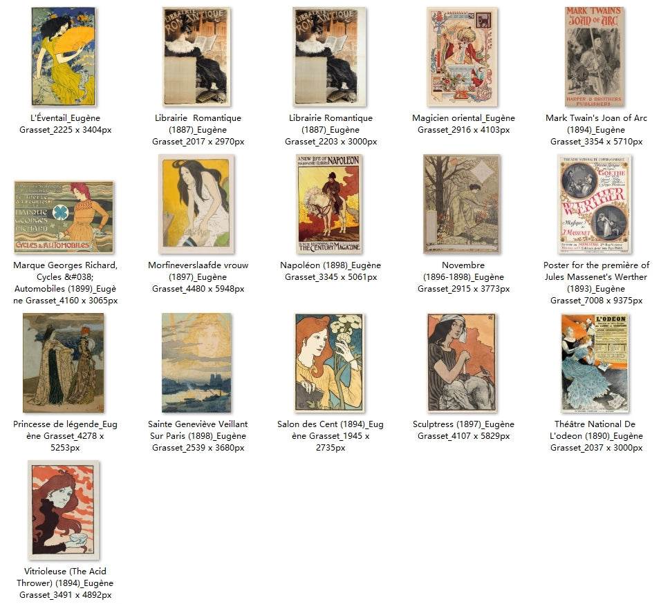 36 Painting Images by Eugène Grasset (French, 1841-1917) - Gandhanra-ART